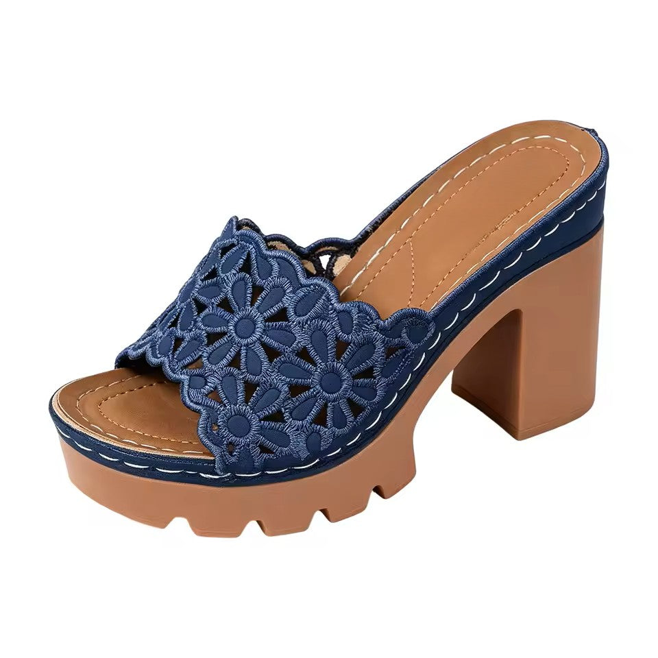 LacePetal Platform Heels